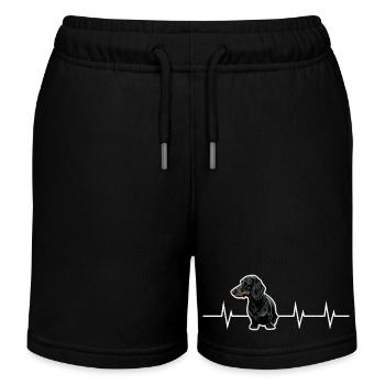 Kleiner Hund, großes Herz - Dackel Edition - Kinder Organic Joggingshorts Mini Bolter von Stanley/Stella - Schwarz - Vorne