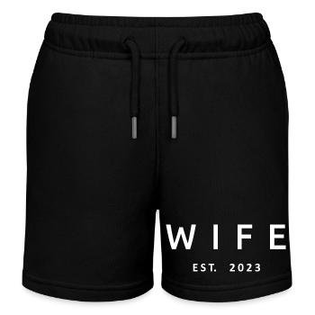 2023 Fiançailles Mariage Douche nuptiale - Short de jogging enfant bio Stanley/Stella - noir - Devant