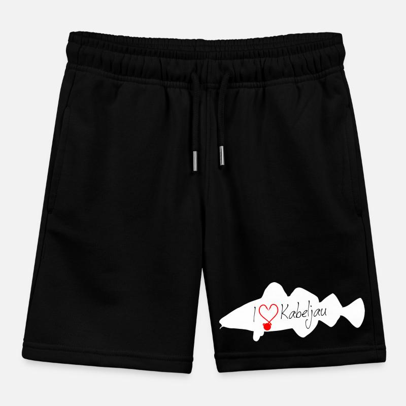 i Love Cod White Kids Organic Sweat Shorts by Stanley/Stella