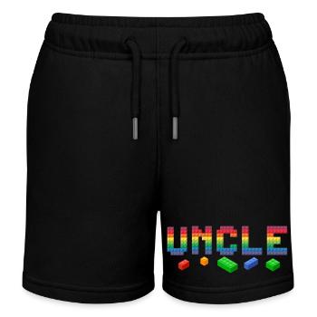 Onkel Baumeister Bausteine Blöcke Familie - Kinder Organic Joggingshorts Mini Bolter von Stanley/Stella - Schwarz - Vorne