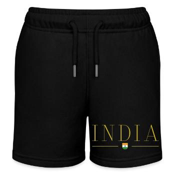 Ich liebe Indien, Stil Design T-Shirt - Kinder Organic Joggingshorts Mini Bolter von Stanley/Stella - Schwarz - Vorne