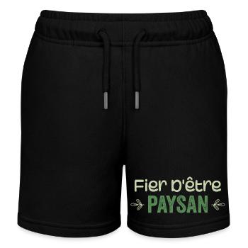 fier d'être paysan - Short de jogging enfant bio Stanley/Stella - noir - Devant