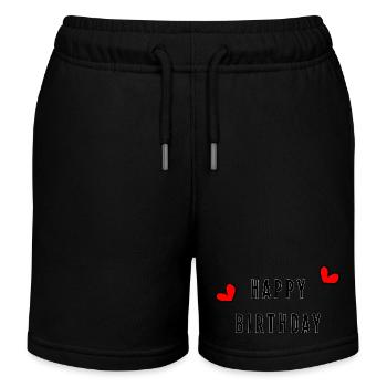 GEBURTSTAG. HAPPY BIRTHDAY. ALLES GUTE ZUM GEBURTSTAG. - Kinder Organic Joggingshorts Mini Bolter von Stanley/Stella - Schwarz - Vorne
