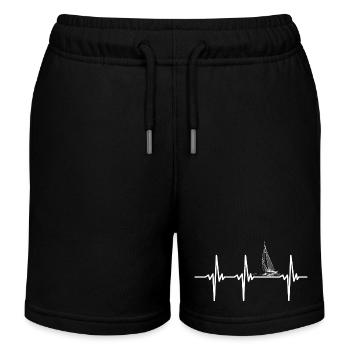 Herzschlag für Segelboote - Segelschiff Kapitän - Kinder Organic Joggingshorts Mini Bolter von Stanley/Stella - Schwarz - Vorne