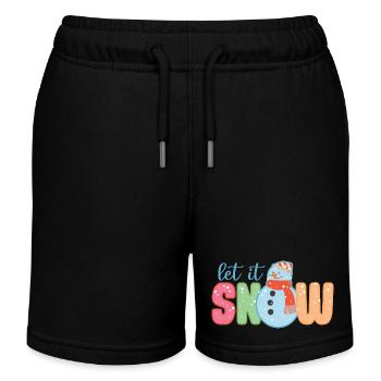Lass es schneien lustiger Schneemann Winter Weihnachtsgeschenk - Kinder Organic Joggingshorts Mini Bolter von Stanley/Stella - Schwarz - Vorne