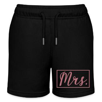 Mrs. Matching Paar Verlobung Hochzeit Flitterwochen - Kinder Organic Joggingshorts Mini Bolter von Stanley/Stella - Schwarz - Vorne