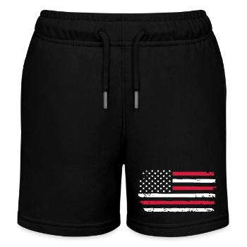 drapeau usa americain amerique us 11 4 M - Short de jogging enfant bio Stanley/Stella - noir - Devant