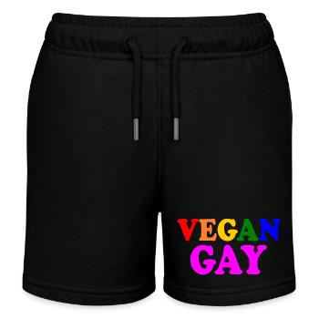 Vegan gay - Short de jogging enfant bio Stanley/Stella - noir - Devant