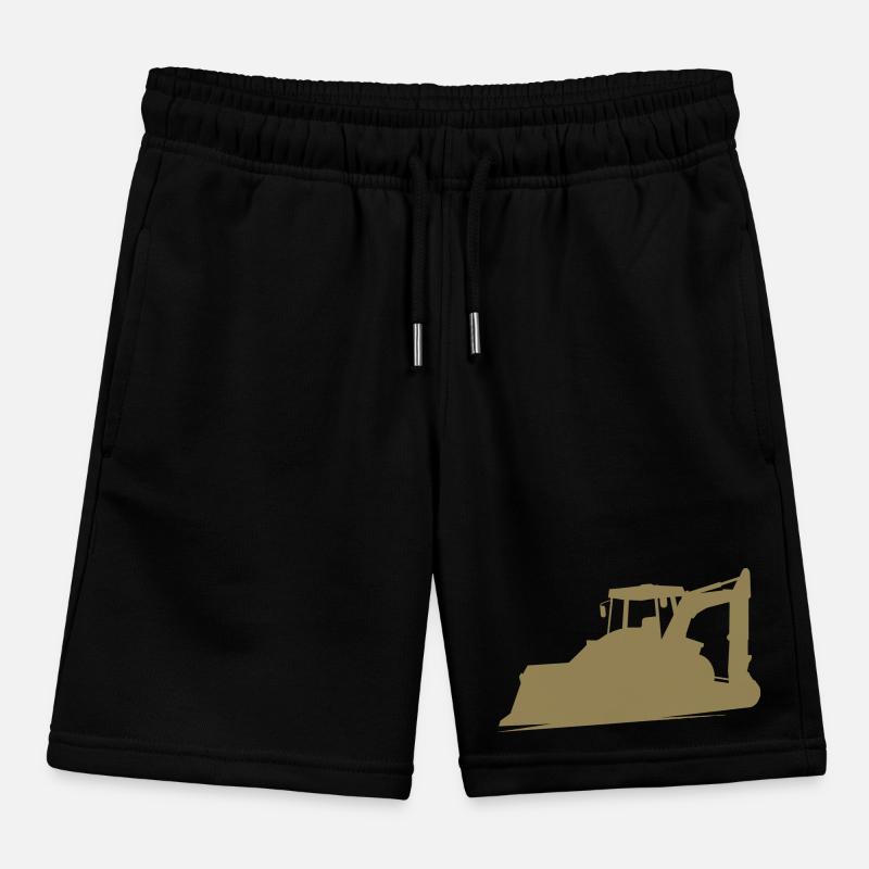 Excavator operator and construction equipment operator Silhouette – Kids Organic Sweat Shorts by Stanley/Stella