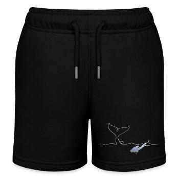 Walhai, Taucher, Whale Shark, Diver - Kinder Organic Joggingshorts Mini Bolter von Stanley/Stella - Schwarz - Vorne