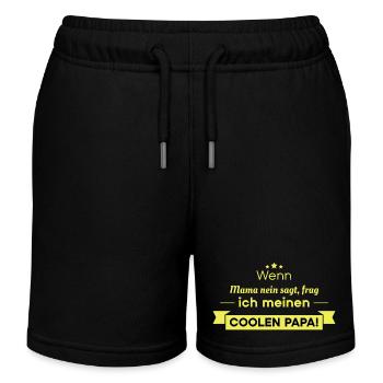 Cooler Papa Spruch - Kinder Organic Joggingshorts Mini Bolter von Stanley/Stella - Schwarz - Vorne