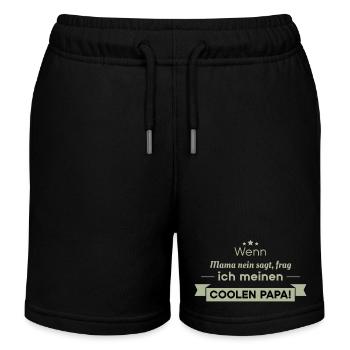 cooler Papa Sprüche - Kinder Organic Joggingshorts Mini Bolter von Stanley/Stella - Schwarz - Vorne