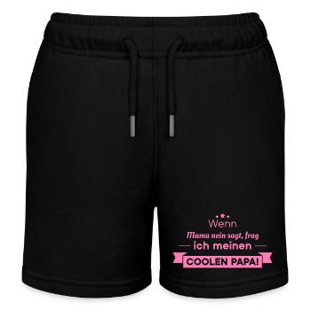 cooler Papa Spruch - Kinder Organic Joggingshorts Mini Bolter von Stanley/Stella - Schwarz - Vorne