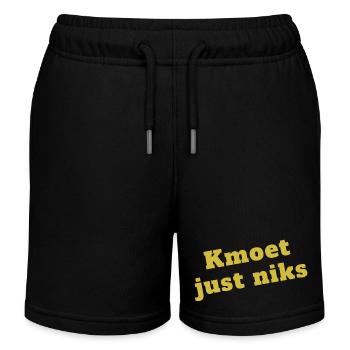 kmoet just niks, Antwerps dialect - Short de jogging enfant bio Stanley/Stella - noir - Devant