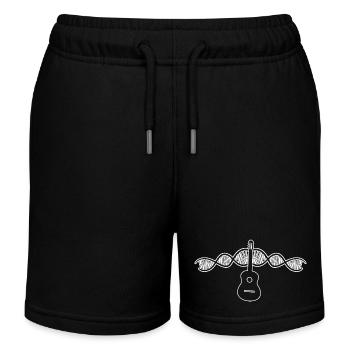 Gitarre Musikinstrument Gitarrist Zupfinstrument - Kinder Organic Joggingshorts Mini Bolter von Stanley/Stella - Schwarz - Vorne