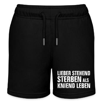 LIEBER STEHEND STERBEN ALS KNIEND LEBEN BOO - Kinder Organic Joggingshorts Mini Bolter von Stanley/Stella - Schwarz - Vorne