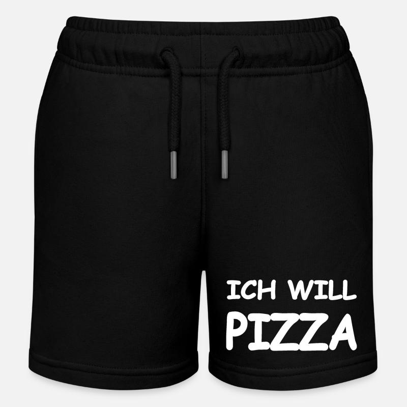 Pizza - Kinder Organic Joggingshorts Mini Bolter von Stanley/Stella - Schwarz