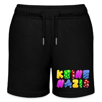 AfD stoppen gegen rechts Demokratie Vielfalt links - Kinder Organic Joggingshorts Mini Bolter von Stanley/Stella - Schwarz - Vorne