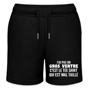 Gros ventre tee shirt | cadeau droles - Short de jogging enfant bio Stanley/Stella - noir - Devant
