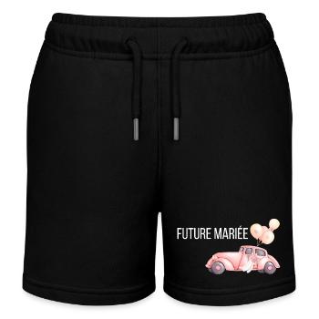 La future mariée - voiture mariage - Short de jogging enfant bio Stanley/Stella - noir - Devant