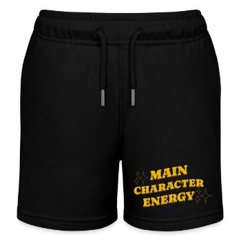 Main Character Energy Positive Affirmationen - Kinder Organic Joggingshorts Mini Bolter von Stanley/Stella - Schwarz - Vorne