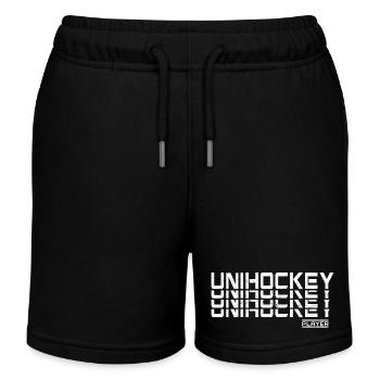 Floorball Unihockey Hockey Sport - Kinder Organic Joggingshorts Mini Bolter von Stanley/Stella - Schwarz - Vorne