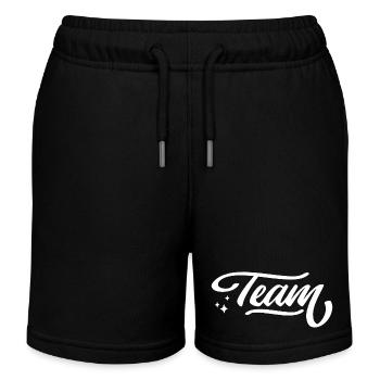 Team Spirit Motivational Schriftzug - Kinder Organic Joggingshorts Mini Bolter von Stanley/Stella - Schwarz - Vorne
