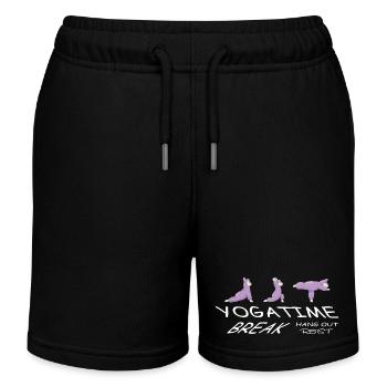 Temps de Yoga Lama - Short de jogging enfant bio Stanley/Stella - noir - Devant