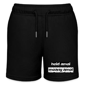 heid amoi moang amoi - heute einmal morgen einmal - Kinder Organic Joggingshorts Mini Bolter von Stanley/Stella - Schwarz - Vorne
