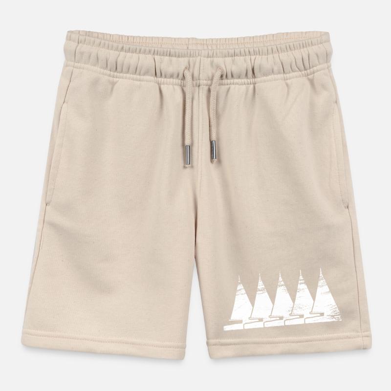 Sailing Ship Drawing Kids Organic Sweat Shorts by Stanley/Stella