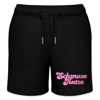 Schmusekatze Katze Handschrift Fell flauschig - Kinder Organic Joggingshorts Mini Bolter von Stanley/Stella - Schwarz - Vorne