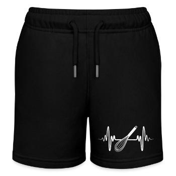 Hand Mixer Drawing - Kids Organic Sweat Shorts by Stanley/Stella - black - Front