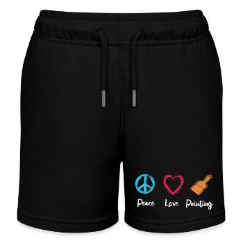 Peinture Peace Love - Short de jogging enfant bio Stanley/Stella - noir - Devant