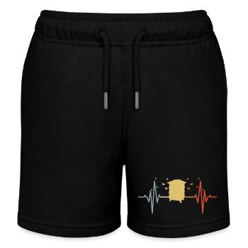 Vintage Beehive Heart Palpitations - Kids Organic Sweat Shorts by Stanley/Stella - black - Front