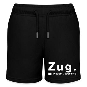 Zug Koordinaten Schweiz Zuger Zugerin - Kinder Organic Joggingshorts Mini Bolter von Stanley/Stella - Schwarz - Vorne