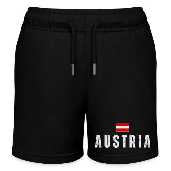 Flagge Österreichs, österreichischer Patriot - Kinder Organic Joggingshorts Mini Bolter von Stanley/Stella - Schwarz - Vorne