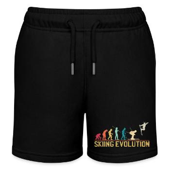 Ski-Evolution: Von den ersten Schritten zum Freestyle - Kinder Organic Joggingshorts Mini Bolter von Stanley/Stella - Schwarz - Vorne