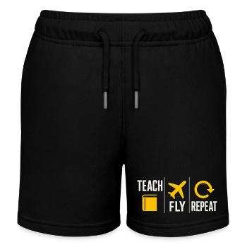Instructeur de vol Cfi Pilote Instructeur d’aviation - Short de jogging enfant bio Stanley/Stella - noir - Devant