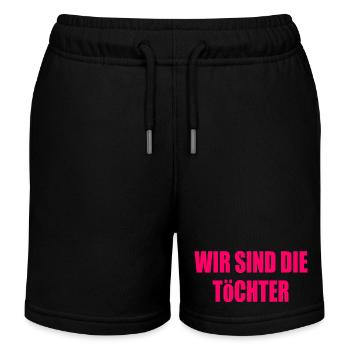 wir sind die töchter - Kinder Organic Joggingshorts Mini Bolter von Stanley/Stella - Schwarz - Vorne