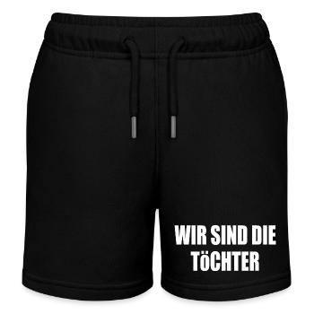 wir sind die töchter - Kinder Organic Joggingshorts Mini Bolter von Stanley/Stella - Schwarz - Vorne