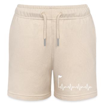 Golf Golfer Golfloch mit Fahne EKG Herzschlag - Kinder Organic Joggingshorts Mini Bolter von Stanley/Stella - Natur - Vorne