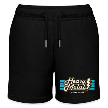 Insigne rétro Heavy Metal avec éclairs - Short de jogging enfant bio Stanley/Stella - noir - Devant