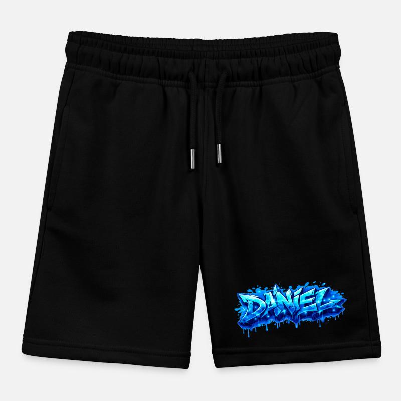 Graffiti  DANIEL Prénom cadeau idéal imprimable  Short de jogging enfant bio Stanley/Stella