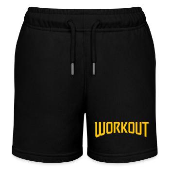 Retro Yellow Blocks Workout - Kinder Organic Joggingshorts Mini Bolter von Stanley/Stella - Schwarz - Vorne
