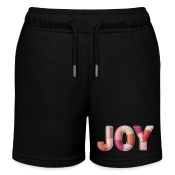 Joy Joy Patchwork Gift Women - Kids Organic Sweat Shorts by Stanley/Stella - black - Front