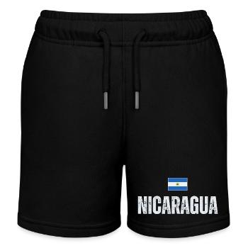 Nicaraguanische Flagge, nicaraguanischer Patriot - Kinder Organic Joggingshorts Mini Bolter von Stanley/Stella - Schwarz - Vorne