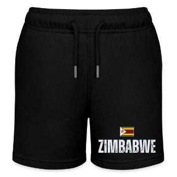 Flagge von Simbabwe, simbabwischer Patriot - Kinder Organic Joggingshorts Mini Bolter von Stanley/Stella - Schwarz - Vorne