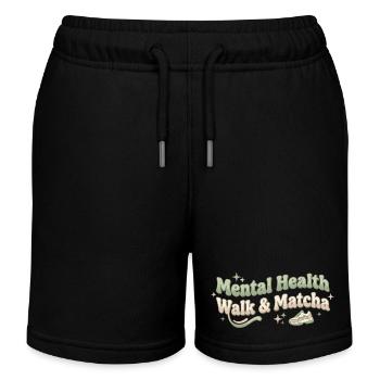 Matcha Walk Tee Spaziergang Trend Grüntee - Kinder Organic Joggingshorts Mini Bolter von Stanley/Stella - Schwarz - Vorne