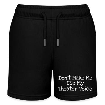 Zwing mich nicht, meine Theaterstimme zu benutzen - Kinder Organic Joggingshorts Mini Bolter von Stanley/Stella - Schwarz - Vorne