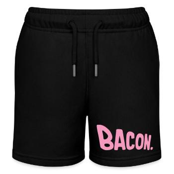 Bacon, bacon, nourriture drôle, viande, gourmet - Short de jogging enfant bio Stanley/Stella - noir - Devant
